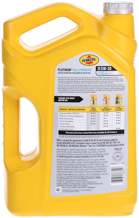 Pennzoil Platinum Full Synthetic Full Synthetic Motor Oil Off