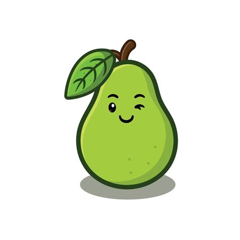 Happy Pear Fruit Cartoon Vector Art At Vecteezy