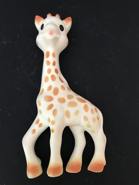 Vintage 1960s Soft Rubber Giraffe Squeaker Baby Toy Numbered Retro Baby