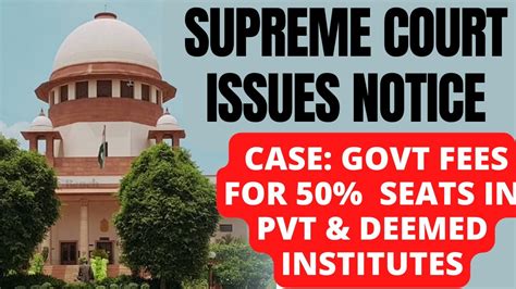 Live Update Supreme Court Issue Notice Govt Fee For Seats In