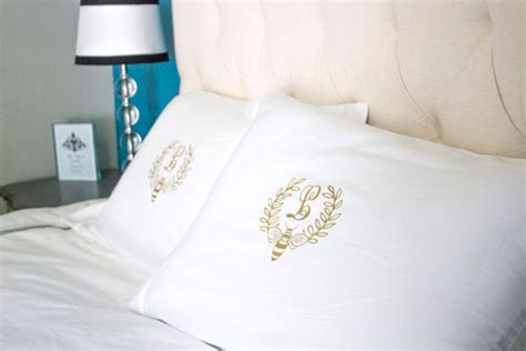 Monogrammed Pillow Case Set Monogrammed Pillowcases Custom Etsy