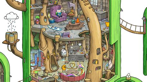 Conoce a detalle el interior de la casa del árbol de Finn y Jake