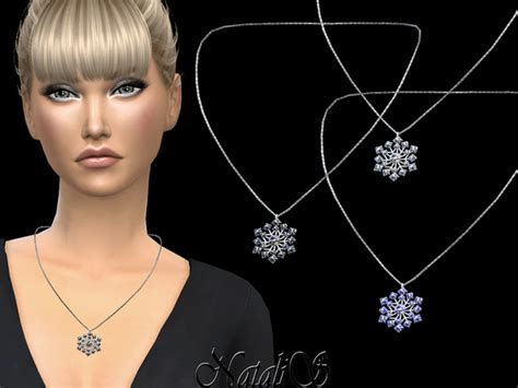 The Sims Resource Natalis Sparkling Snowflake Pendant Necklace