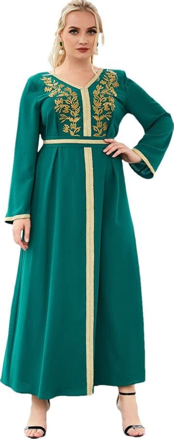 Youllyuu Eid Mubarak Plus Size Kaftan Abaya Dubai Turkey Long Dresses