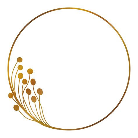 Luxury Golden Leaves Circle Frame 20914460 Png