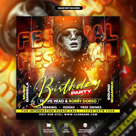 Premium Psd Birthday Night Party Poster And Web Banner Template