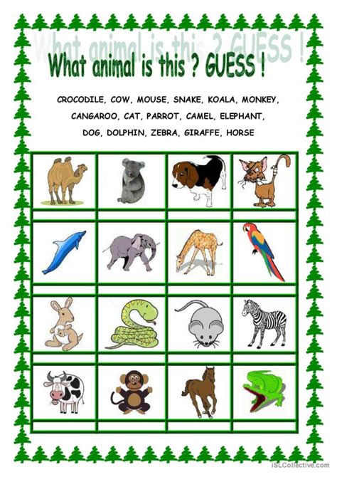 Animals Guess English Esl Worksheets Pdf And Doc