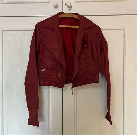 Casaco Vermelho De Couro Casaco Feminino Billie Usado Enjoei