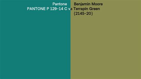 Pantone P C Vs Benjamin Moore Terrapin Green Side By