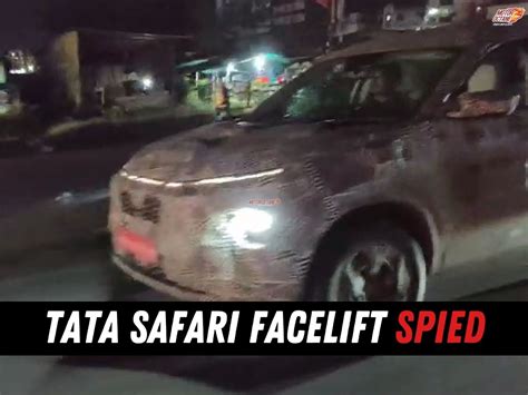 Tata Safari Facelift Spied With Connected DRLs And Tail Lights Video