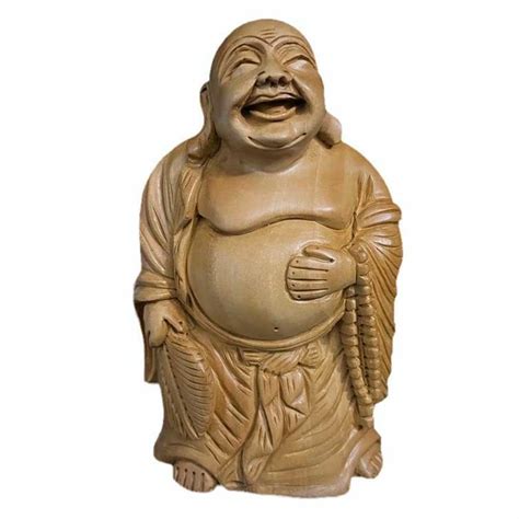 Paint Coated Wooden Laughing Buddha Statue For Decoration At Rs 500