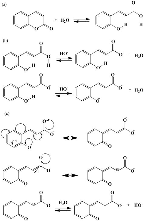 Reactions Of Coumarin In An Aqueous Solution A Hydrolysis B Download Scientific Diagram