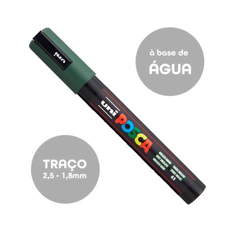 Caneta Marcador Posca Pc M Verde Ingles Uniball