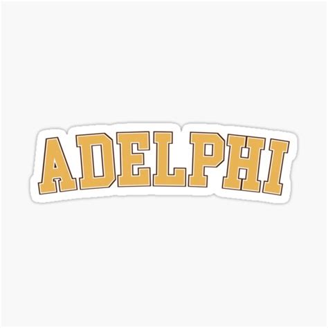 Adelphi University College Font Curved Sticker For Sale By