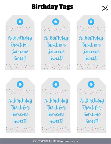 Printable Birthday Tags - Free Download - Add A Little Adventure