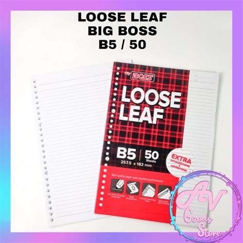 Jual Loose Leaf B5 50 Kertas Isi Binder Garis Kertas LOOSE LEAF BIG