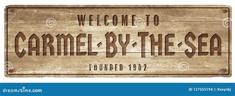 Carmel by the Sea Welcome Sign Wood Plaque Street Vintage Stock ...