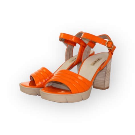 Paul Green Orange Patent Sandal Shoobaloo