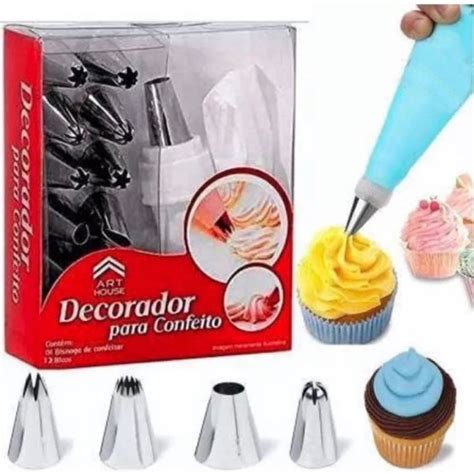 Kit Bicos De Confeiteiro Decorador De Bolo Em Inox Shopee Brasil