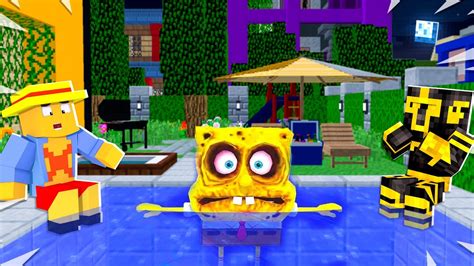 Aparece Bob Esponja Exe En La Piscina De Massi En Minecraft Youtube