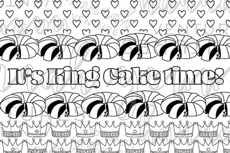 Mardi Gras King Cake Coloring Sheet Freebie High School | Etsy