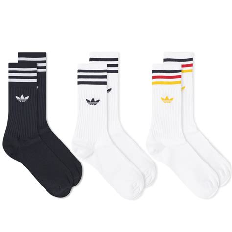 Adidas Solid Crew Sock 3 Pack White Multi END