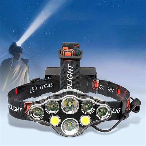 Headlamphigh Lumen Ultra Bright 8 Led Headlight Flashlight With White