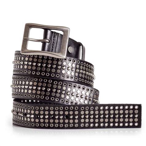 Mens Rockstar Belt With Studs Real Leather Mens Studded Belts