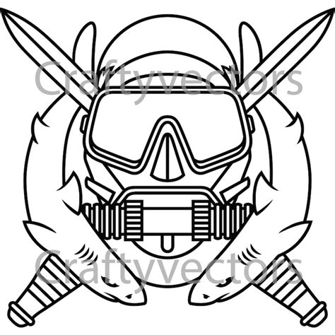 Army Special Operations Diver Insignia Vector File Etsy