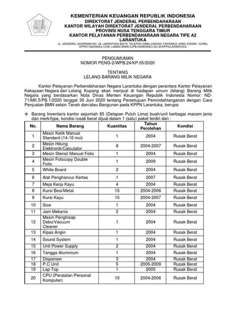 Pengumuman Lelang Pdf