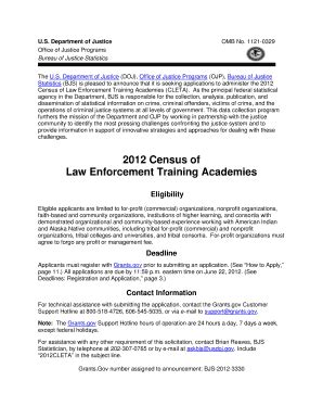 Fillable Online Bjs Ojp Usdoj Census Of Law Enforcement Training