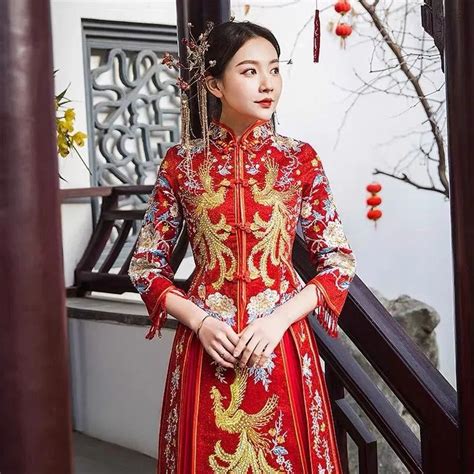 Traditional Chinese Qun Kua Wedding Dress Qungua Wedding Etsy