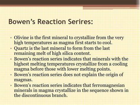 Ppt Bowens Reaction Series Powerpoint Presentation Free Download