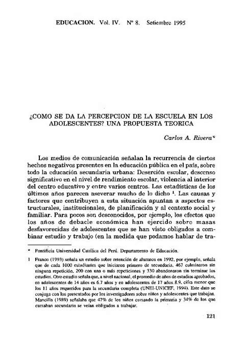 Pdf Como Se Da La Percepcion De La Escuela En Los Pdf Filea La