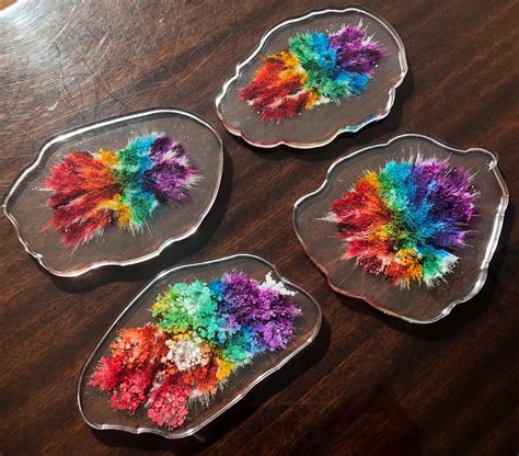 How To Make Rainbow Alcohol Ink Resin Coasters