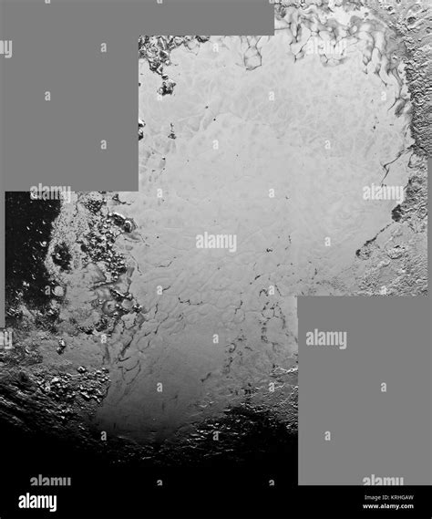 Pluto's Tombaugh Regio - raw images mosaic - edited Stock Photo - Alamy