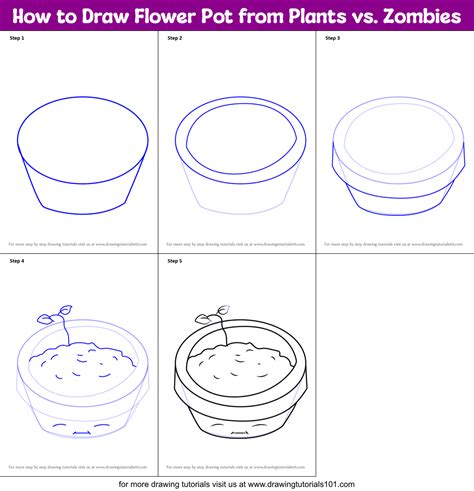 How To Draw Flower Pot Step By Best Flower Site