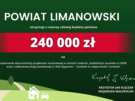 Powiat Limanowski otrzymał wsparcie na zabezpieczenie osuwiska w