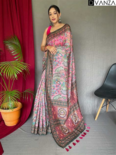 A Pure Malai Cotton Saree With Kalamkari Print Dvz