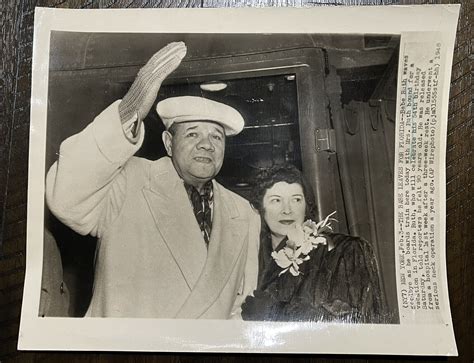 1948 Ap Wirephoto New York Yankees Babe Ruth The Babe Leaves For Florida 2 3 48 Ebay