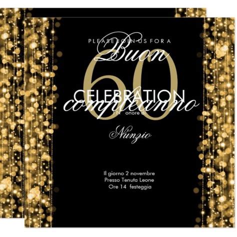 Elegant 60th Birthday Party Sparkles Gold Invitation Zazzle 60th