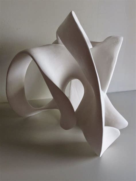 White Clay Abstract Form 1 Indoor White Ceramic Contemporary Abstra By Rosemarie Powell