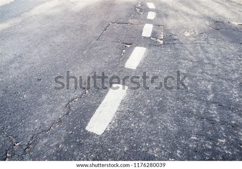 Broken White Separation Line On Old Stock Photo 1176280039 Shutterstock