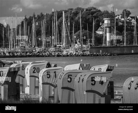 Eckernfoerde beach and harbor Stock Photo - Alamy