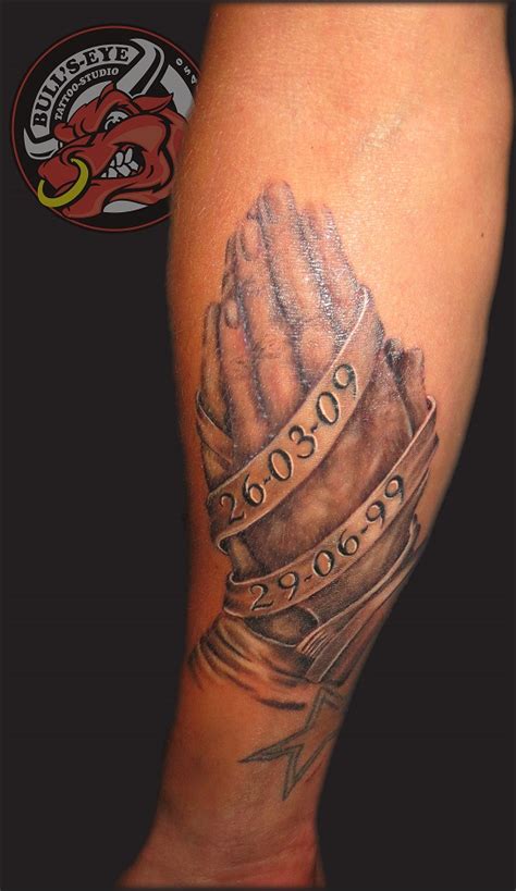 Blackgrey Praying Hands Tattoo By Dirkdriekusbullseye On Deviantart