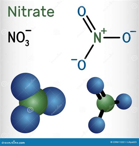 Molécula De Anión De Nitrato Las Sales De ácido Nítrico Que Contienen