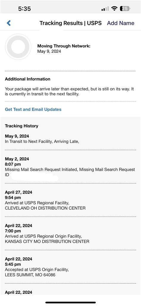 missing mail search history 6