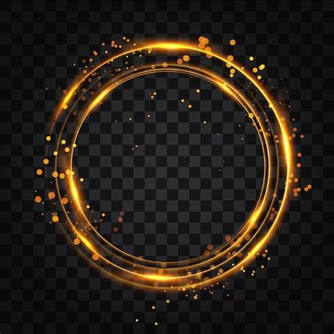 Elegant Gold Circle With Sparkling Particles