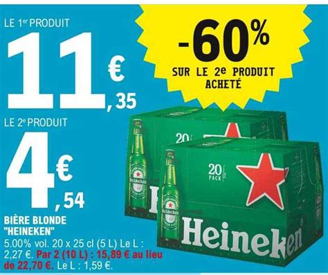 Promo Bière Blonde heineken chez E Leclerc iCatalogue fr