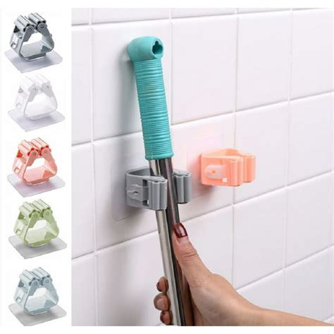 5 Pack Wall Mounted Self Adhesive Broom Holder Set Convenient Mop And